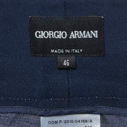 Giorgio Armani Navy Blue Silk Blend Trousers L
