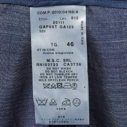 Giorgio Armani Navy Blue Silk Blend Trousers L