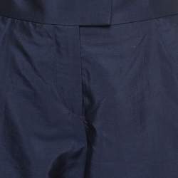 Giorgio Armani Navy Blue Silk Blend Trousers L
