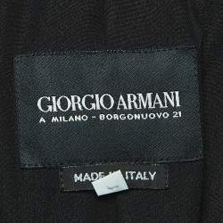 Pre Owned Giorgio Armani Vintage Black Knit Textured Suit S