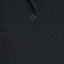 Pre Owned Giorgio Armani Vintage Black Knit Textured Suit S