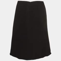 Giorgio Armani Black Silk Flared Knee Length Skirt S