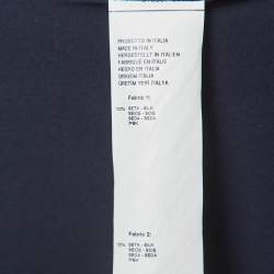 Pre Owned Giorgio Armani Navy Blue Silk Kimono Sleeve Blouse M