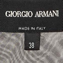 Pre Owned Giorgio Armani Black Silk Organza Pleated One Shoulder Top S