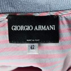 Giorgio Armani Pink Stripe Poplin Half Placket Shirt M