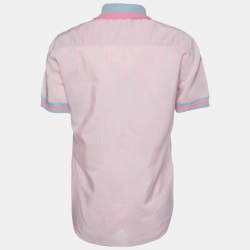 Giorgio Armani Pink Stripe Poplin Half Placket Shirt M