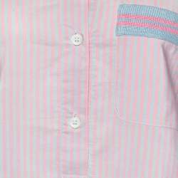 Giorgio Armani Pink Stripe Poplin Half Placket Shirt M