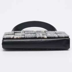 Pre Owned Giorgio Armani Black/Multicolor Acrylic and Alligator Pochette