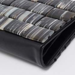 Pre Owned Giorgio Armani Black/Multicolor Acrylic and Alligator Pochette