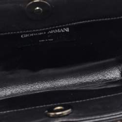 Pre Owned Giorgio Armani Black/Multicolor Acrylic and Alligator Pochette