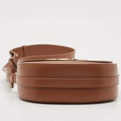 Giorgio Armani Brown Leather Logo Flap Shoulder Bag
