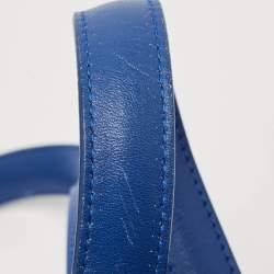 Pre Owned Giorgio Armani Blue Suede and Leather Shopper Tote