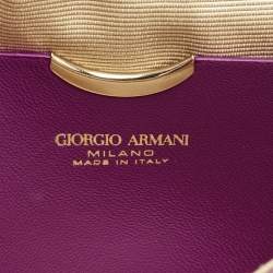 Giorgio Armani Fuchsia Textured Leather Flap Chain Bag