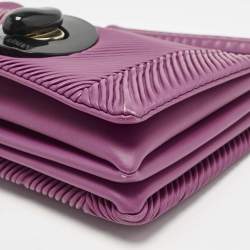 Giorgio Armani Fuchsia Textured Leather Flap Chain Bag