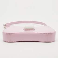 Pre Owned Giorgio Armani Pink Patent Leather Logo Flap Shoulder Bag