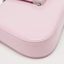 Pre Owned Giorgio Armani Pink Patent Leather Logo Flap Shoulder Bag
