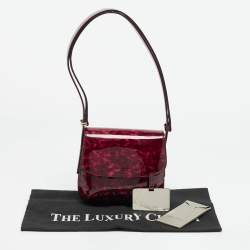 Pre Owned Giorgio Armani La Prima Pink Tortoise Print Patent Leather Hobo