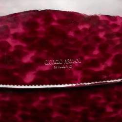 Pre Owned Giorgio Armani La Prima Pink Tortoise Print Patent Leather Hobo