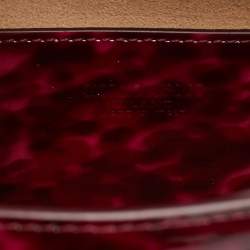 Pre Owned Giorgio Armani La Prima Pink Tortoise Print Patent Leather Hobo