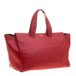 Pre Owned Giorgio Armani Red Leather Tote