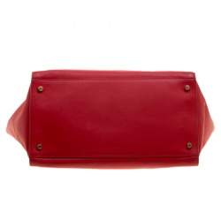 Pre Owned Giorgio Armani Red Leather Tote