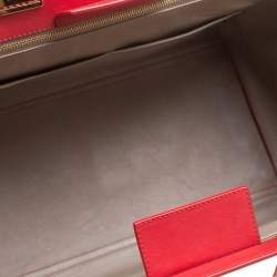 Pre Owned Giorgio Armani Red Leather Tote
