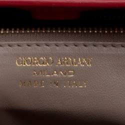 Pre Owned Giorgio Armani Red Leather Tote