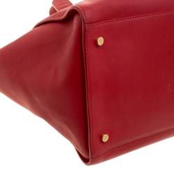 Pre Owned Giorgio Armani Red Leather Tote