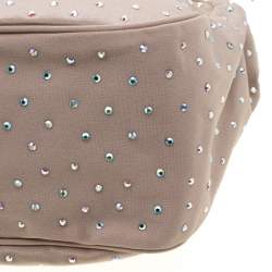 Giorgio Armani Beige Gems Embellished Fabric Satchel