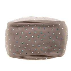 Giorgio Armani Beige Gems Embellished Fabric Satchel