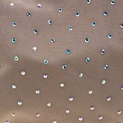 Giorgio Armani Beige Gems Embellished Fabric Satchel