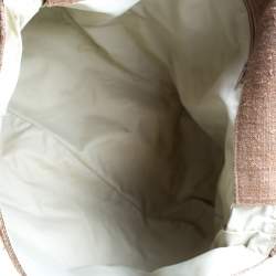 Pre Owned Giorgio Armani Light Brown Jute Shoulder Bag