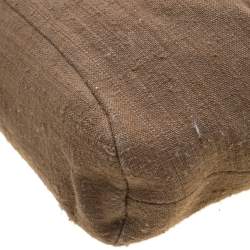 Pre Owned Giorgio Armani Light Brown Jute Shoulder Bag