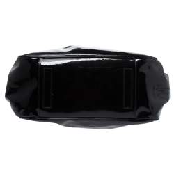 Pre Owned Giorgio Armani Black Patent Leather Frame Satchel