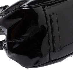 Pre Owned Giorgio Armani Black Patent Leather Frame Satchel