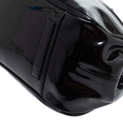 Pre Owned Giorgio Armani Black Patent Leather Frame Satchel