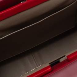 Giorgio Armani Red Leather Chain Shoulder Bag
