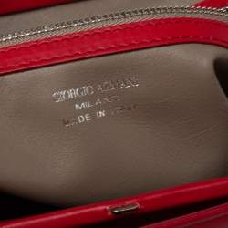 Giorgio Armani Red Leather Chain Shoulder Bag