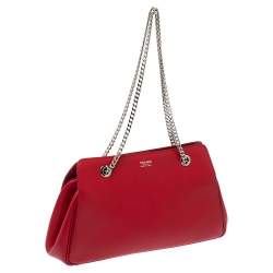Giorgio Armani Red Leather Chain Shoulder Bag