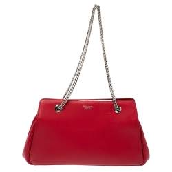 Giorgio Armani Red Leather Chain Shoulder Bag