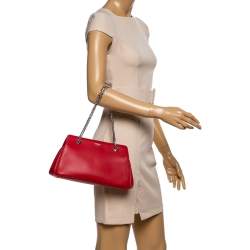 Giorgio Armani Red Leather Chain Shoulder Bag