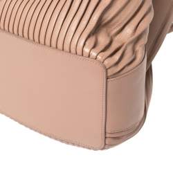 Pre Owned Giorgio Armani Pink Gathered Leather Hobo