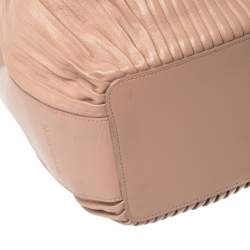 Pre Owned Giorgio Armani Pink Gathered Leather Hobo