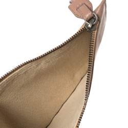 Pre Owned Giorgio Armani Pink Gathered Leather Hobo