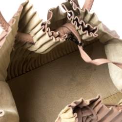 Pre Owned Giorgio Armani Pink Gathered Leather Hobo