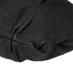 Giorgio Armani Black Textured Suede Hobo