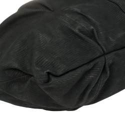 Giorgio Armani Black Textured Suede Hobo