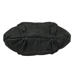 Giorgio Armani Black Textured Suede Hobo
