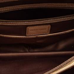 Pre Owned Emporio Armani Beige Croc Embossed Leather Tote