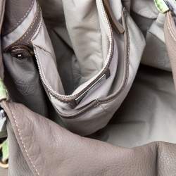 Pre Owned Giorgio Armani Grey Leather Hobo